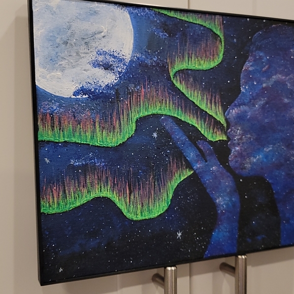 Aurora Borealis Acrylic Hand Painted Sky Painting - Picture 3 of 6